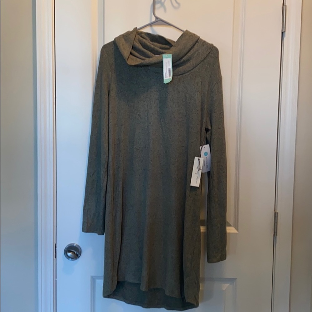 Nine Britton Marby Cowl Neck Hacci Knit Dress Lg